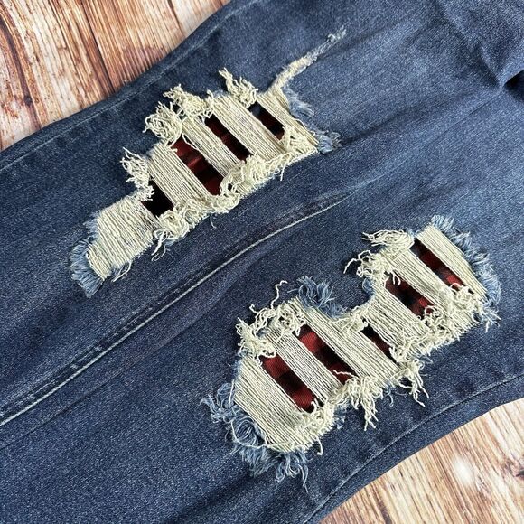 Judy Blue BOYFRIEND FIT Size 13/31 Distressed Mid Rise Jeans Denim Pants 31x30 - Picture 10 of 13